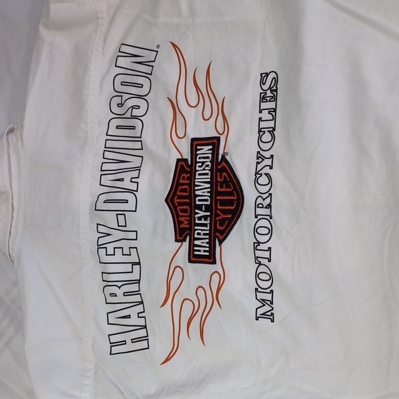 Harley DAVIDSON LARGE LONG SLEEVE WHITE BUTTON UP SHIRT EUC WORN ONLY ONE TIME! - Picture 5 of 8